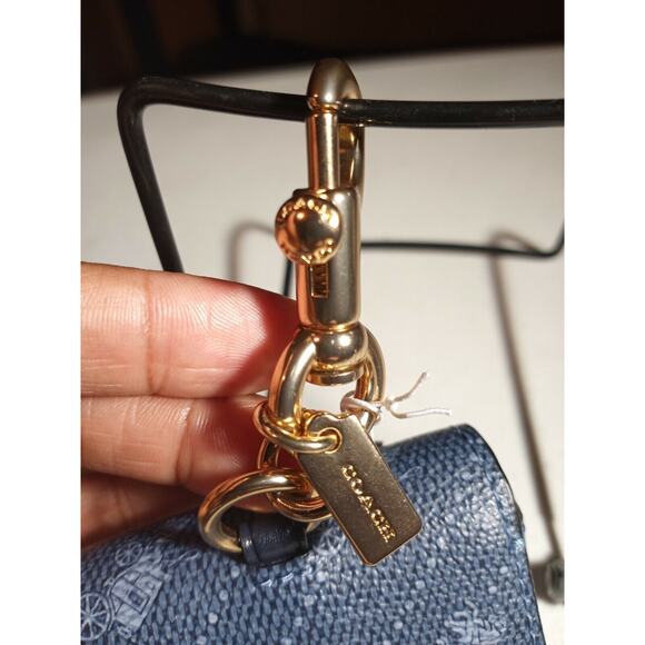 Coach Multi Attachments Case Bag Charm With Horse & Carriage Dot Print Blue 4305 - Picture 3 of 12